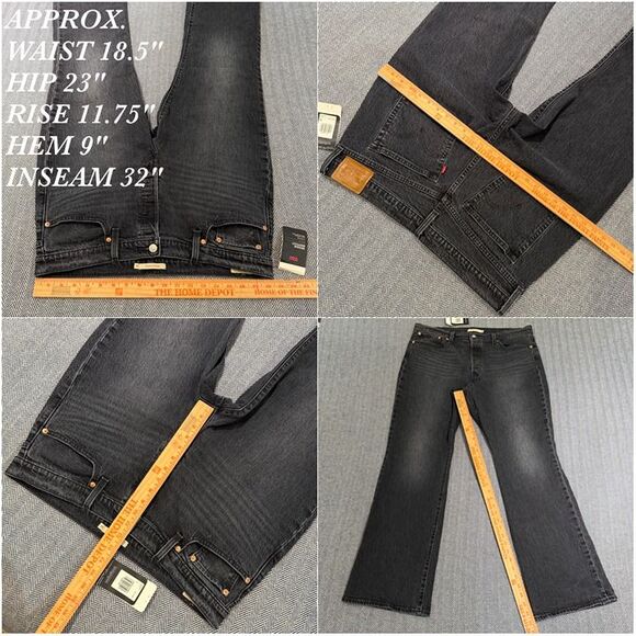 LIKE NEW Levi’s Premium Wedgie Bootcut High Rise Jeans Black Low Stretch 34 - Picture 11 of 12